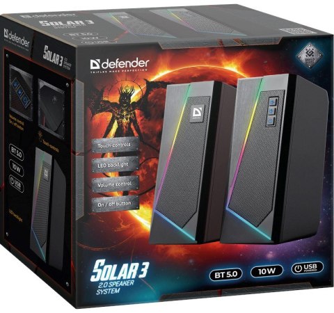 DEFENDER GŁOŚNIKI SOLAR 3 2.0 BLUETOOTH 10W LED USB 65103 DEFENDER GŁOŚNIKI SOLAR 3 2.0 BLUETOOTH 10W LED USB 65103