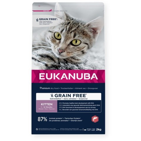 EUKANUBA Grain Free kitten salmon - sucha karma dla kota - 2 kg EUKANUBA Grain Free kitten salmon - sucha karma dla kota - 2 kg