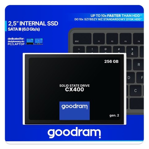 SSD GOODRAM CX400 Gen. 2 256GB SATA III 2,5 RETAIL SSD GOODRAM CX400 Gen. 2 256GB SATA III 2,5 RETAIL