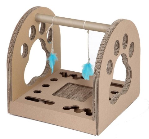 CARTON+ PETS kartonowy z piórkami Fun Park Ball - drapak dla kota - 1 sztuka CARTON+ PETS kartonowy z piórkami Fun Park Ball - drapak dla kota - 1 sztuka