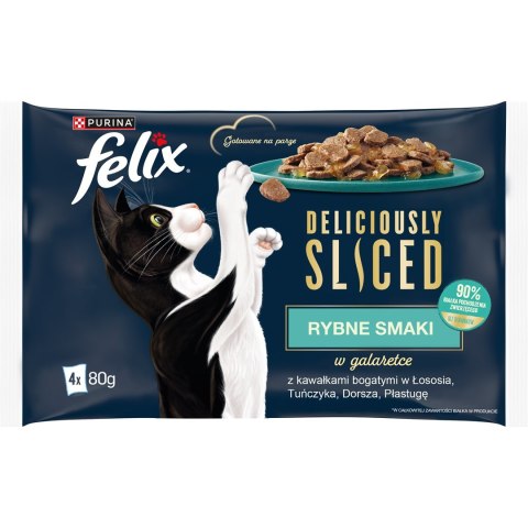 FELIX Deliciously Sliced Rybne Smaki - mokra karma dla kota - 4x 80 g FELIX Deliciously Sliced Rybne Smaki - mokra karma dla kota - 4x 80 g