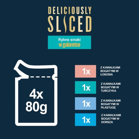 FELIX Deliciously Sliced Rybne Smaki - mokra karma dla kota - 4x 80 g FELIX Deliciously Sliced Rybne Smaki - mokra karma dla kota - 4x 80 g