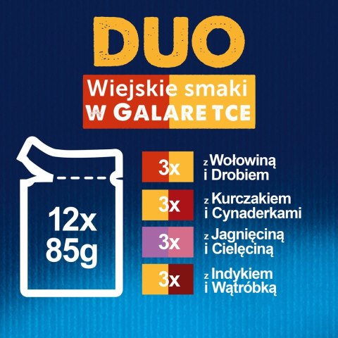 FELIX Fantastic Duo wiejskie smaki - mokra karma dla kota - 12x85g FELIX Fantastic Duo wiejskie smaki - mokra karma dla kota - 12x85g