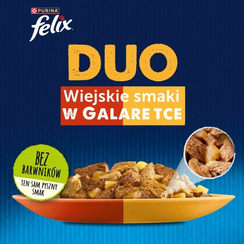 FELIX Fantastic Duo wiejskie smaki - mokra karma dla kota - 12x85g FELIX Fantastic Duo wiejskie smaki - mokra karma dla kota - 12x85g