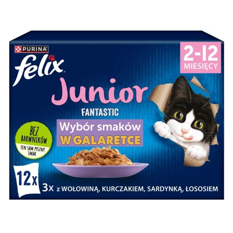 FELIX Fantastic Junior Kurczak - mokra karma dla kociąt - 12x85g FELIX Fantastic Junior Kurczak - mokra karma dla kociąt - 12x85g