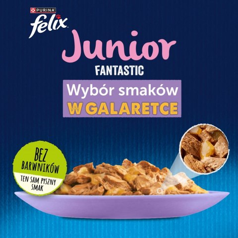 FELIX Fantastic Junior Kurczak - mokra karma dla kociąt - 12x85g FELIX Fantastic Junior Kurczak - mokra karma dla kociąt - 12x85g