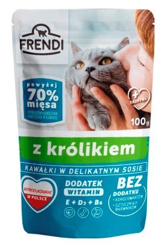 FRENDI Kawałki w sosie z królikiem - mokra karma dla kota - 100 g FRENDI Kawałki w sosie z królikiem - mokra karma dla kota - 100 g