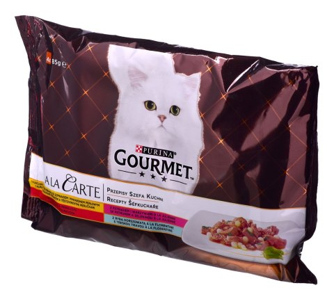 GOURMET A la Carte Kurczak, Pstrąg, Wołowina, Rdzawiec - mokra karma dla kota - 4 x 85 g GOURMET A la Carte Kurczak, Pstrąg, Wołowina, Rdzawiec - mokra karma dla kota - 4 x 85 g