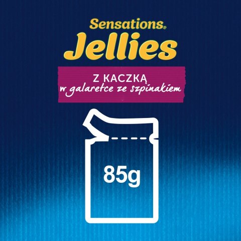 PURINA Felix Sensations Jellies z kaczką w galaretce ze szpinakiem - mokra karma dla kota - saszetka 85 g PURINA Felix Sensations Jellies z kaczką w galaretce ze szpinakiem - mokra karma dla kota - saszetka 85 g