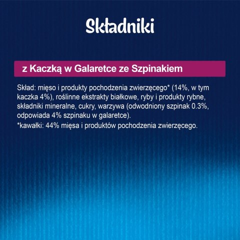 PURINA Felix Sensations Jellies z kaczką w galaretce ze szpinakiem - mokra karma dla kota - saszetka 85 g PURINA Felix Sensations Jellies z kaczką w galaretce ze szpinakiem - mokra karma dla kota - saszetka 85 g