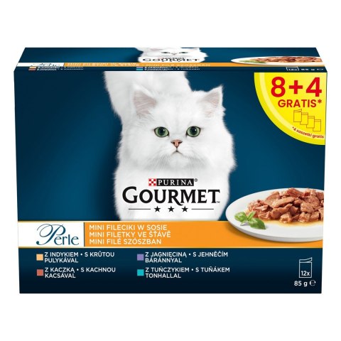PURINA Gourmet Perle Kaczka, indyk, jagnięcina, tuńczyk - mokra karma dla kota - 12x85 g PURINA Gourmet Perle Kaczka, indyk, jagnięcina, tuńczyk - mokra karma dla kota - 12x85 g