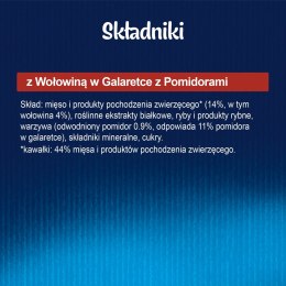Purina Felix Sensations Jellies z wołowiną w galaretce z pomidorami - mokra karma dla kota - 85 g