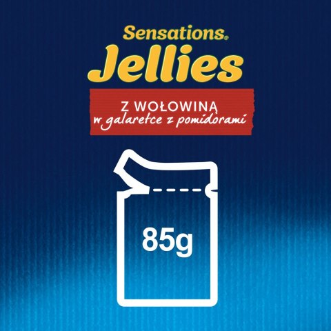Purina Felix Sensations Jellies z wołowiną w galaretce z pomidorami - mokra karma dla kota - 85 g Purina Felix Sensations Jellies z wołowiną w galaretce z pomidorami - mokra karma dla kota - 85 g