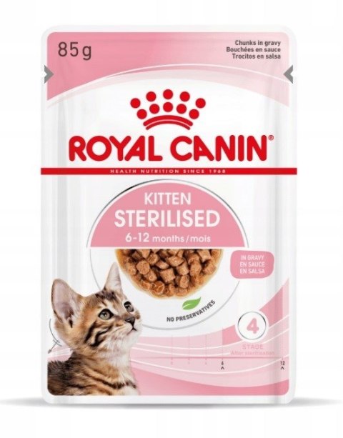 ROYAL CANIN FHN Kitten Sterilised w sosie - mokra karma dla kociąt - 12x85 g ROYAL CANIN FHN Kitten Sterilised w sosie - mokra karma dla kociąt - 12x85 g