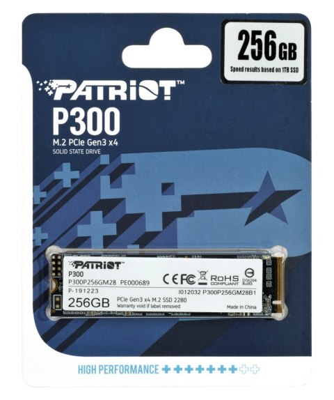 SSD Patriot P300 M.2 PCI-Ex4 NVMe 256GB 1,7GB/s SSD Patriot P300 M.2 PCI-Ex4 NVMe 256GB 1,7GB/s