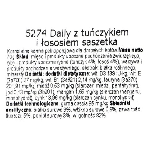 ALMO NATURE Daily Menu Tuńczyk z łososiem - mokra karma dla kota - saszetka 70 g ALMO NATURE Daily Menu Tuńczyk z łososiem - mokra karma dla kota - saszetka 70 g