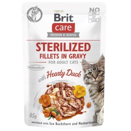 BRIT Care Cat Sterilized Hearty Duck Pouch - mokra karma dla kota - 85 g BRIT Care Cat Sterilized Hearty Duck Pouch - mokra karma dla kota - 85 g