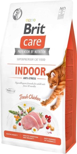 Brit Care Cat Grain Free Indoor Anti-Stress - sucha karma z kurczakiem dla kota - 7 kg