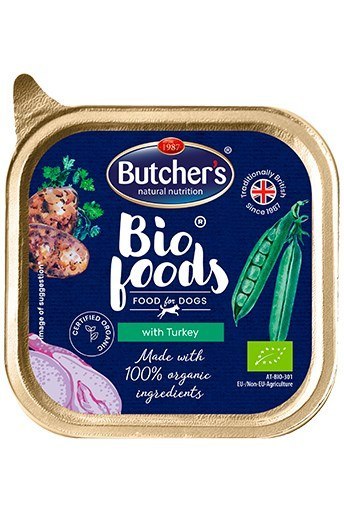 Butcher's Bio Foods Dog - mokra karma dla psa z indykiem w formie pasztetu - tacka 150 g Butcher's Bio Foods Dog - mokra karma dla psa z indykiem w formie pasztetu - tacka 150 g