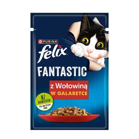 FELIX Fantastic Wołowina w galaretce - mokra karma dla kota - saszetka 100 g FELIX Fantastic Wołowina w galaretce - mokra karma dla kota - saszetka 100 g