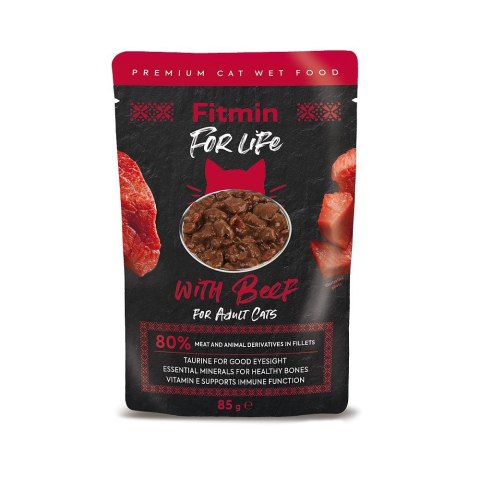 FITMIN For Life Cat Pouch Adult Beef - mokra karma dla kota - 85 g FITMIN For Life Cat Pouch Adult Beef - mokra karma dla kota - 85 g