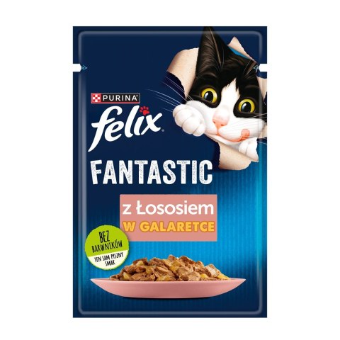 PURINA Felix Fantastic z łososiem w galaretce - mokra karma dla kota - 85 g PURINA Felix Fantastic z łososiem w galaretce - mokra karma dla kota - 85 g