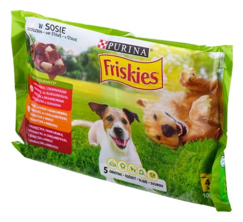 PURINA Friskies Adult - Mix w sosie - mokra karma dla psa - 4 x100 g PURINA Friskies Adult - Mix w sosie - mokra karma dla psa - 4 x100 g