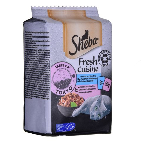 SHEBA Mini Fresh Cuisine Taste of Tokyo - mokra karma dla kota - 6x50 g SHEBA Mini Fresh Cuisine Taste of Tokyo - mokra karma dla kota - 6x50 g
