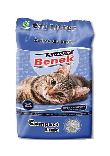 SUPER BENEK Compact Bryza Morska- żwirek bentonitowy - 25 l SUPER BENEK Compact Bryza Morska- żwirek bentonitowy - 25 l