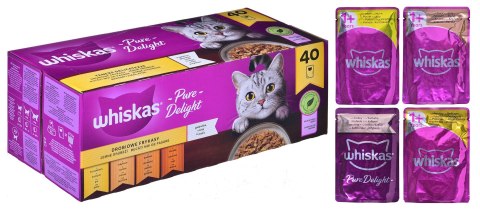 WHISKAS Pure Delight Drobiowe Frykasy w galaretce - mokra karma dla kota - 40 x 85g WHISKAS Pure Delight Drobiowe Frykasy w galaretce - mokra karma dla kota - 40 x 85g