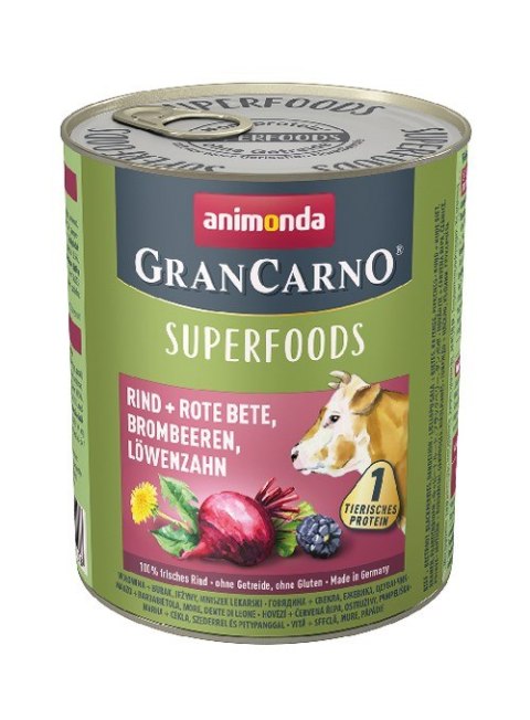 ANIMONDA GranCarno Superfoods wołowina burak - mokra karma dla psa - 800g ANIMONDA GranCarno Superfoods wołowina burak - mokra karma dla psa - 800g