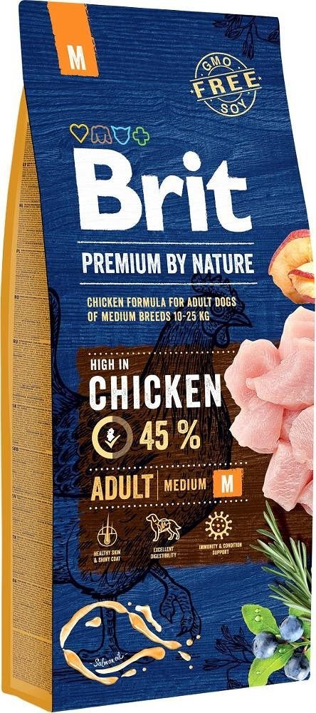BRIT PREMIUM BY NATURE Adult M - sucha karma z kurczakiem dla psów dorosłych ras średnich - 15 kg BRIT PREMIUM BY NATURE Adult M - sucha karma z kurczakiem dla psów dorosłych ras średnich - 15 kg