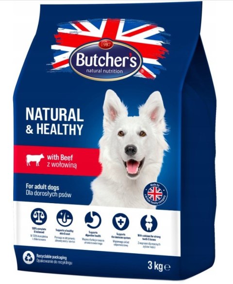 Butcher's Natural&Healthy z wołowiną - sucha karma dla psa - 3 kg Butcher's Natural&Healthy z wołowiną - sucha karma dla psa - 3 kg