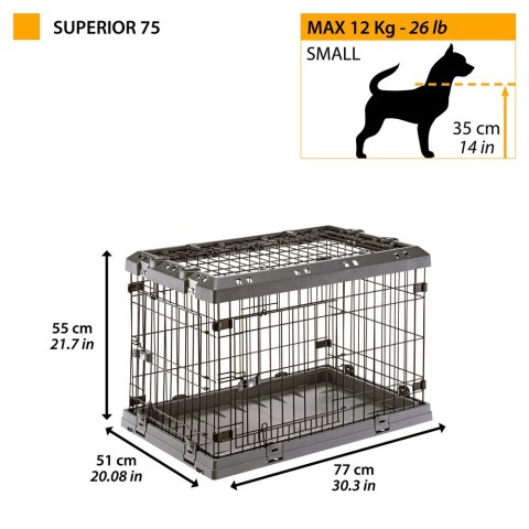 FERPLAST Superior 75 - klatka dla psów - 77 x 51 x 55 cm FERPLAST Superior 75 - klatka dla psów - 77 x 51 x 55 cm