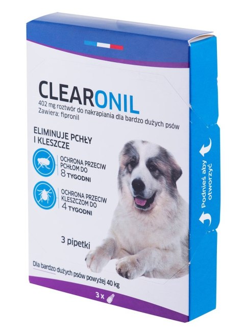 FRANCODEX Clearonil Duże psy - krople przeciw kleszczom i pchłom dla psa - 3x402 mg FRANCODEX Clearonil Duże psy - krople przeciw kleszczom i pchłom dla psa - 3x402 mg