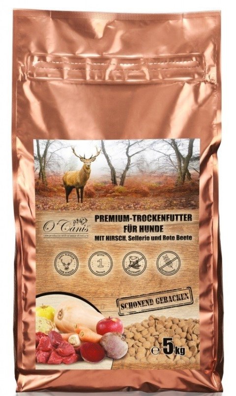O'CANIS Jeleń, seler, burak czerwony - pieczona sucha karma dla psa - 5 kg O'CANIS Jeleń, seler, burak czerwony - pieczona sucha karma dla psa - 5 kg