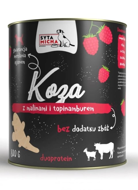 SYTA MICHA mokra karma koza z malinami i topinamburem 800g pies SYTA MICHA mokra karma koza z malinami i topinamburem 800g pies