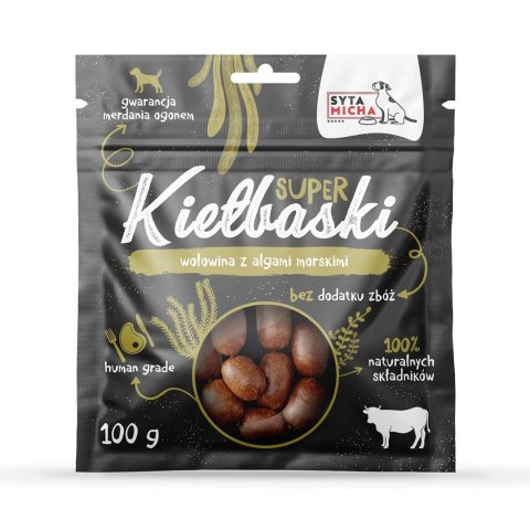 SYTA MICHA suszony przysmak- SUPER kiełbaski z wołowiną 100g pies SYTA MICHA suszony przysmak- SUPER kiełbaski z wołowiną 100g pies