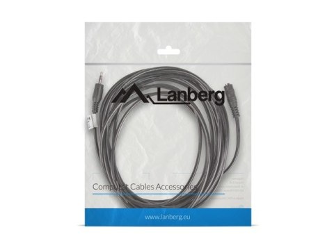 Kabel Lanberg CA-MJFJ-10CC-0050-BK (Mini Jack M - Mini Jack F; 5m; kolor czarny) Kabel Lanberg CA-MJFJ-10CC-0050-BK (Mini Jack M - Mini Jack F; 5m; kolor czarny)