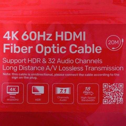 UNITEK KABEL OPTYCZNY HDMI 2.0 Active Optical Cable 4K 60HZ 20M UNITEK KABEL OPTYCZNY HDMI 2.0 Active Optical Cable 4K 60HZ 20M
