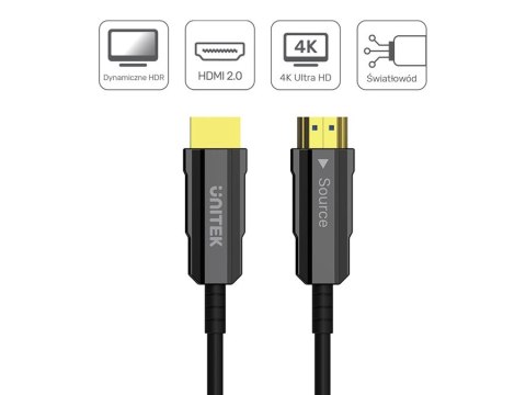 UNITEK KABEL OPTYCZNY HDMI 2.0 Active Optical Cable 4K 60HZ 20M UNITEK KABEL OPTYCZNY HDMI 2.0 Active Optical Cable 4K 60HZ 20M
