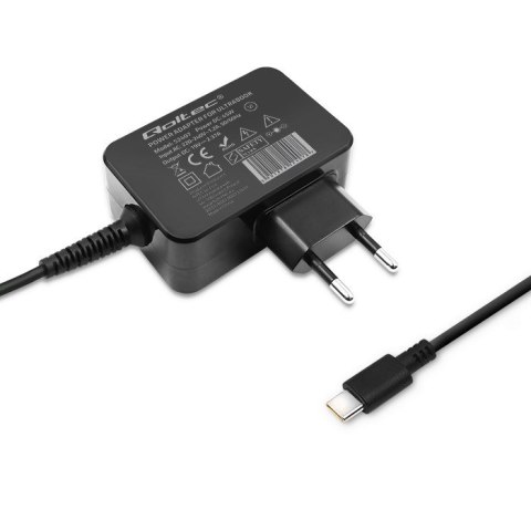 QOLTEC ŁADOWARKA SIECIOWA 65W | 5-20V | 3-3.25A | USB TYP C | PD | CZARNA QOLTEC ŁADOWARKA SIECIOWA 65W | 5-20V | 3-3.25A | USB TYP C | PD | CZARNA