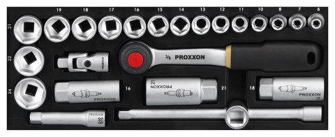 Zestaw z grzechotką 3/8" i nasadkami Proxxon 24 cz. Zestaw z grzechotką 3/8" i nasadkami Proxxon 24 cz.