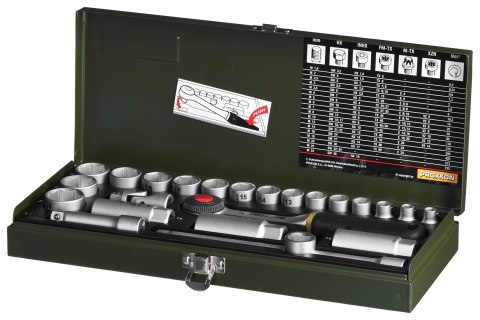 Zestaw z grzechotką 3/8" i nasadkami Proxxon 24 cz. Zestaw z grzechotką 3/8" i nasadkami Proxxon 24 cz.