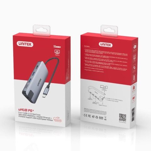 UNITEK HUB USB-C 2X USB-A,HDMI 2.0, RJ-45,PD 100W UNITEK HUB USB-C 2X USB-A,HDMI 2.0, RJ-45,PD 100W