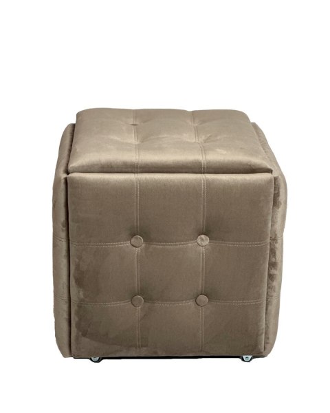 Puf-transformator 5w1 - 5 taboretów w 1 pufie cappuccino velvet 2284 Puf-transformator 5w1 - 5 taboretów w 1 pufie cappuccino velvet 2284