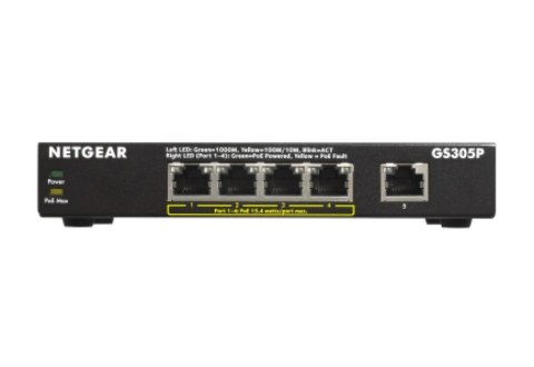 Switch Netgear GS305P v2 5p PoE 63W (PoE+: 4p) Unmanaged Gigabit Switch Netgear GS305P v2 5p PoE 63W (PoE+: 4p) Unmanaged Gigabit