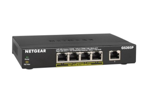 Switch Netgear GS305P v2 5p PoE 63W (PoE+: 4p) Unmanaged Gigabit Switch Netgear GS305P v2 5p PoE 63W (PoE+: 4p) Unmanaged Gigabit