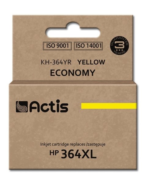 Actis KH-364YR Tusz (zamiennik HP 364XL CB325EE; Standard; 12 ml; żółty) Actis KH-364YR Tusz (zamiennik HP 364XL CB325EE; Standard; 12 ml; żółty)