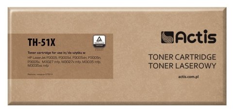 Actis TH-51X Toner (zamiennik HP 51X Q7551X; Standard; 13000 stron; czarny) Actis TH-51X Toner (zamiennik HP 51X Q7551X; Standard; 13000 stron; czarny)